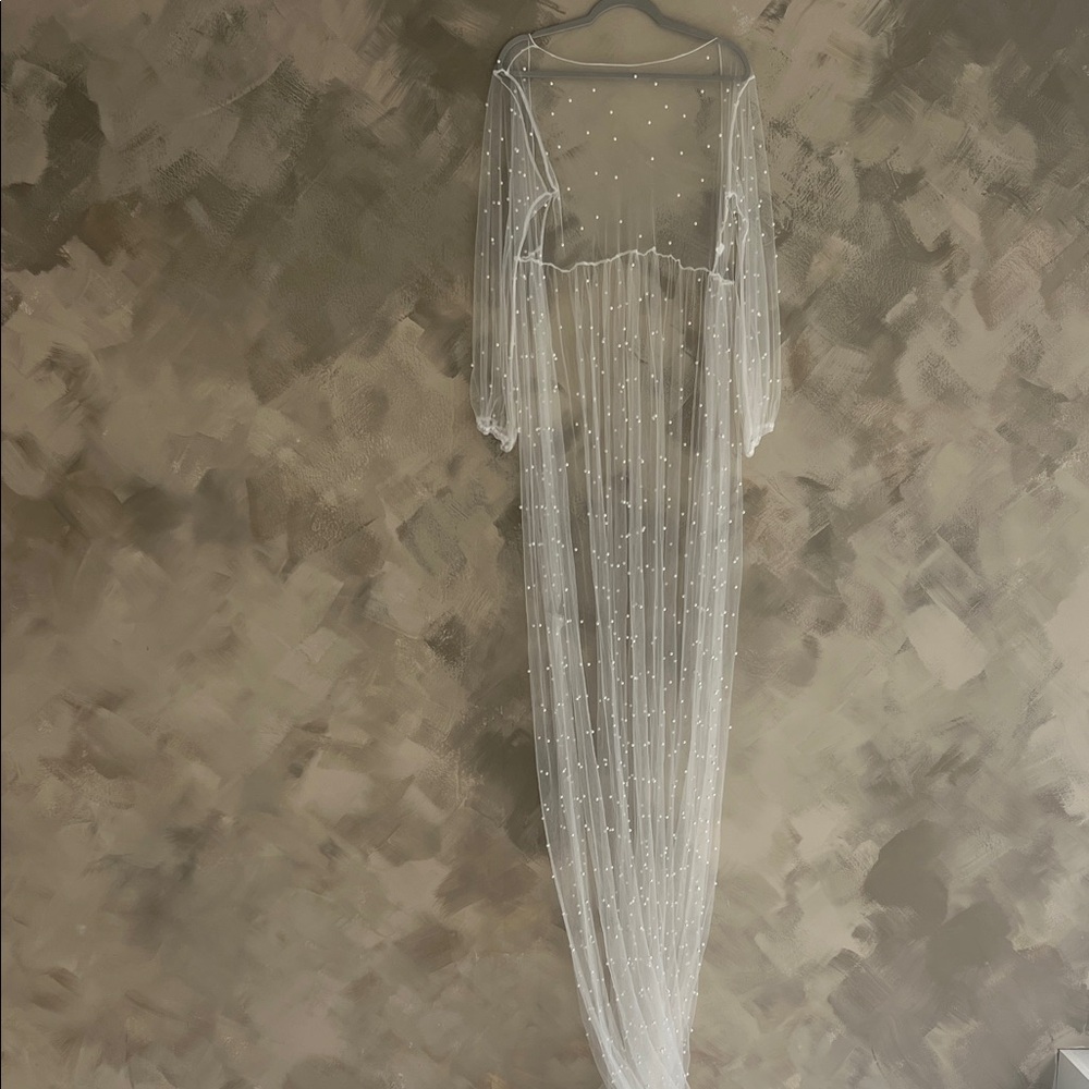 Maternity Sheer White Robe - Picture 2 of 7